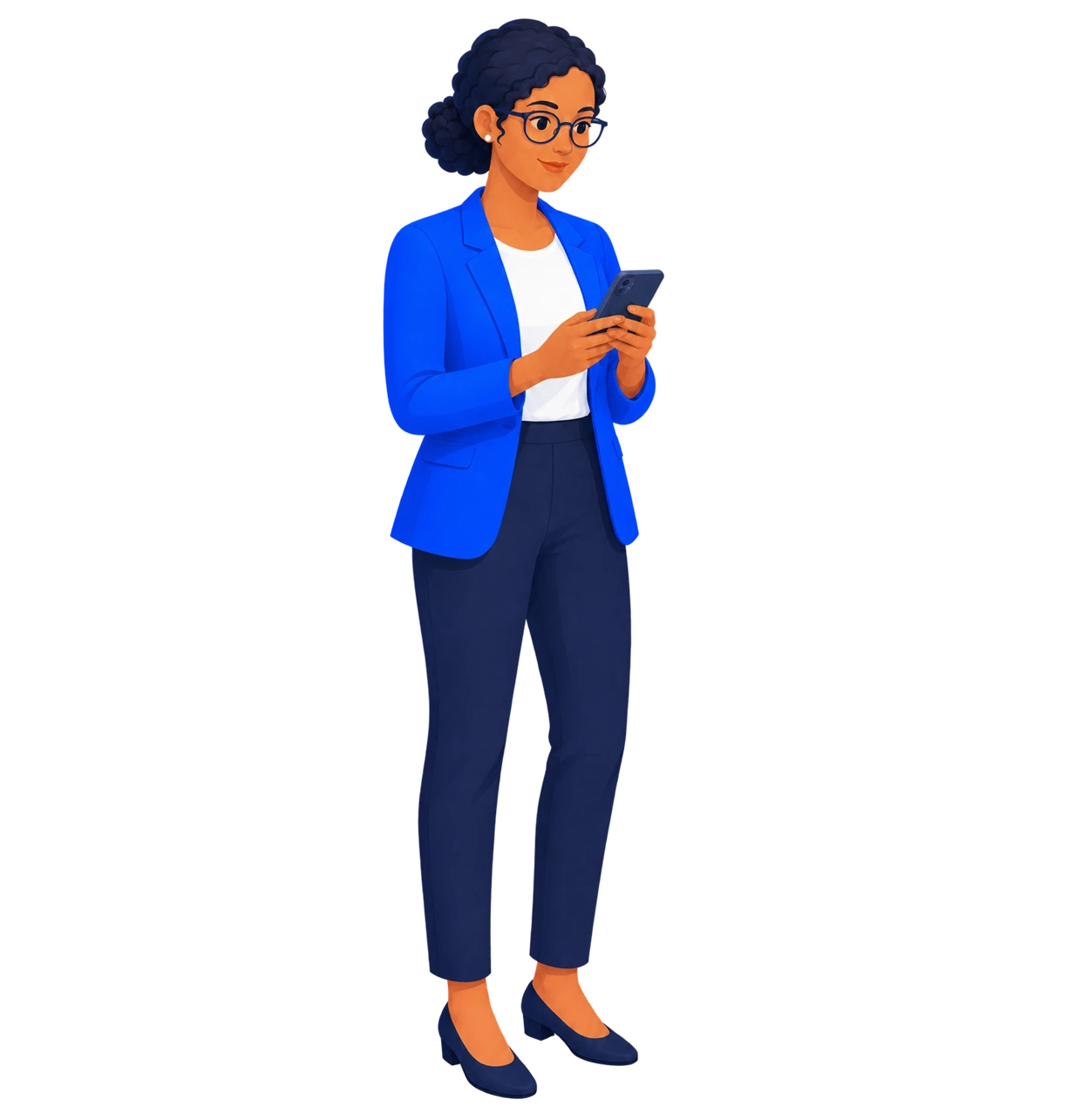 A manager checking a smartphone.